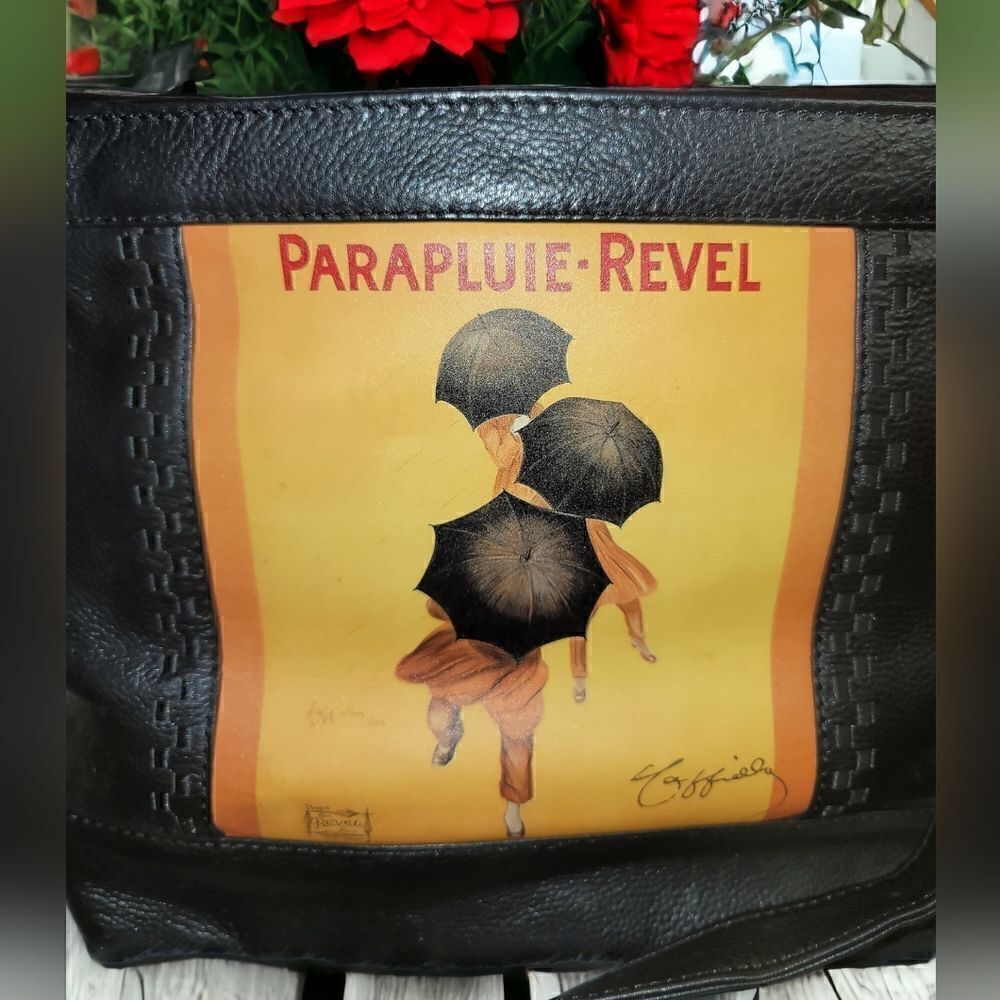 Stephanie Rise VTG Leather Shoulder Bag Crossbody Art EUC
